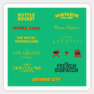 Wes Anderson Films Sticker